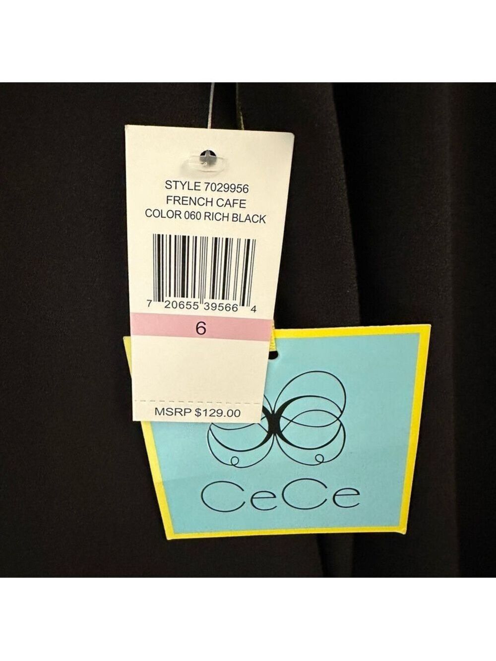 Cece Black Bow Long Sleeve Polyester Mini Dress Women’s Size 6 Macy’s - Picture 6 of 8